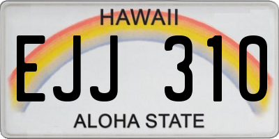 HI license plate EJJ310