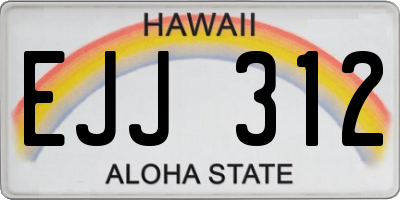 HI license plate EJJ312
