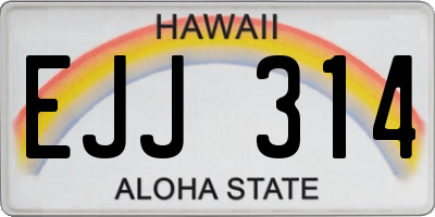 HI license plate EJJ314