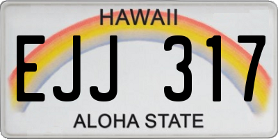 HI license plate EJJ317