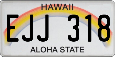 HI license plate EJJ318