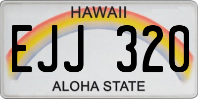 HI license plate EJJ320