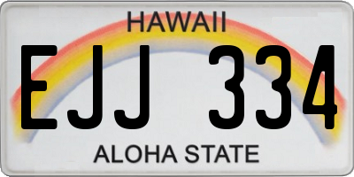 HI license plate EJJ334