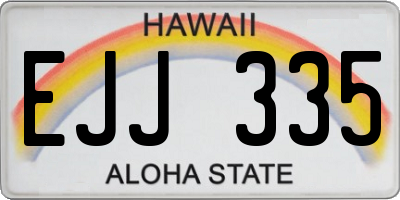 HI license plate EJJ335
