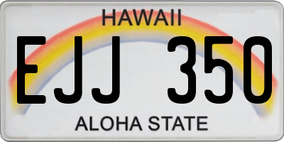 HI license plate EJJ350