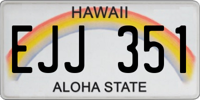 HI license plate EJJ351