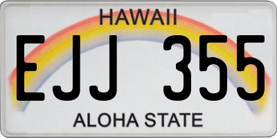 HI license plate EJJ355