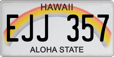 HI license plate EJJ357