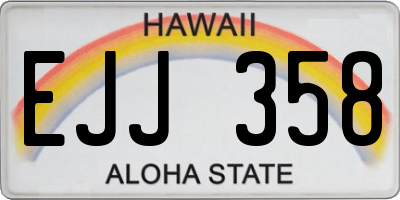 HI license plate EJJ358