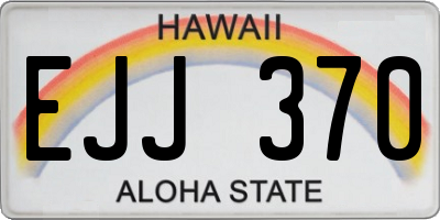 HI license plate EJJ370