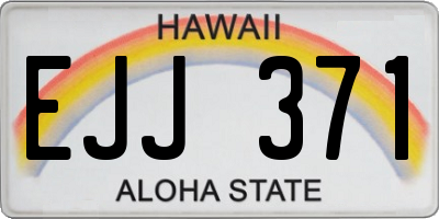 HI license plate EJJ371