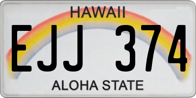 HI license plate EJJ374
