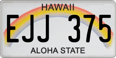 HI license plate EJJ375