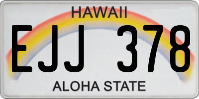 HI license plate EJJ378