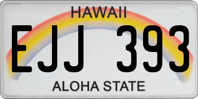 HI license plate EJJ393