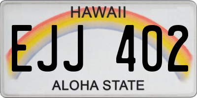 HI license plate EJJ402