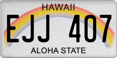 HI license plate EJJ407