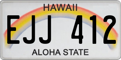 HI license plate EJJ412