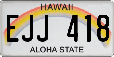 HI license plate EJJ418