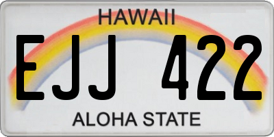 HI license plate EJJ422