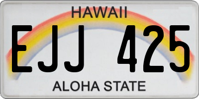 HI license plate EJJ425