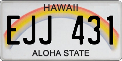 HI license plate EJJ431