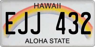 HI license plate EJJ432