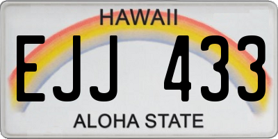 HI license plate EJJ433