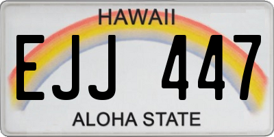 HI license plate EJJ447