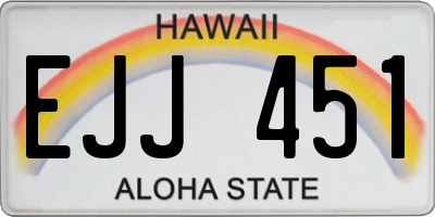 HI license plate EJJ451