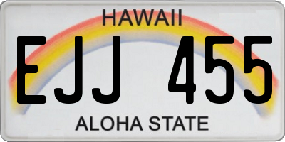HI license plate EJJ455