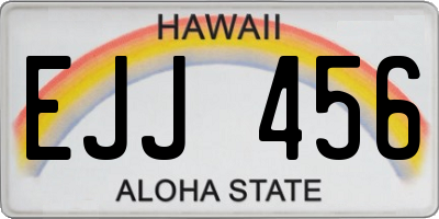 HI license plate EJJ456