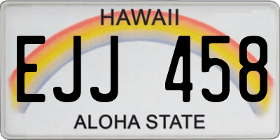 HI license plate EJJ458