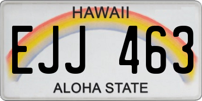HI license plate EJJ463