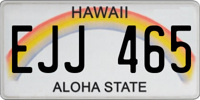 HI license plate EJJ465