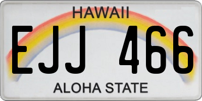 HI license plate EJJ466