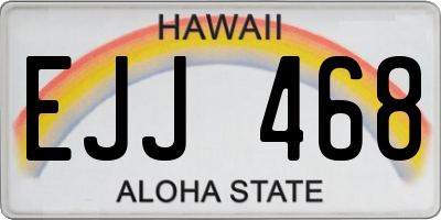 HI license plate EJJ468