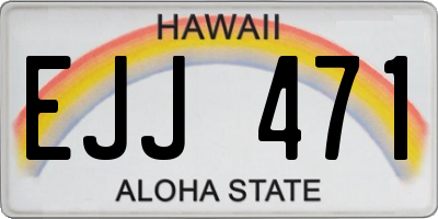 HI license plate EJJ471