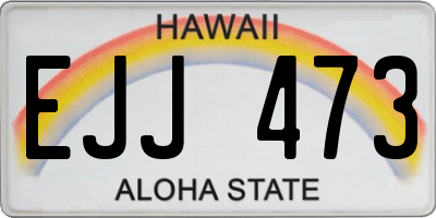 HI license plate EJJ473