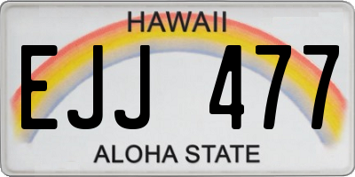 HI license plate EJJ477