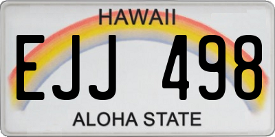 HI license plate EJJ498