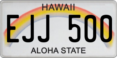 HI license plate EJJ500