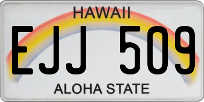 HI license plate EJJ509