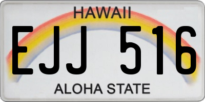 HI license plate EJJ516