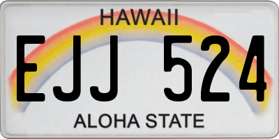 HI license plate EJJ524