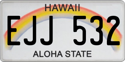 HI license plate EJJ532