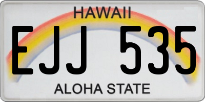 HI license plate EJJ535