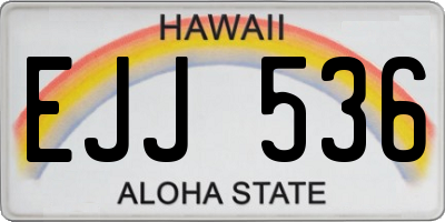 HI license plate EJJ536