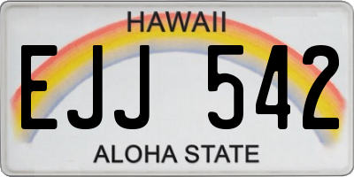 HI license plate EJJ542