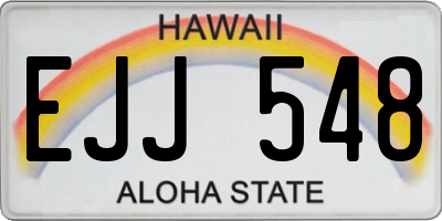 HI license plate EJJ548